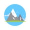 Mountains Icon Active Tourism Travel And Adventure Concept