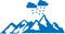 Mountains icon, Hill icon, Enormity blue vectors icon.