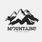 Mountains illustration. Vector abstract logo for adventure theme. Isolated on white background. Mountaineering logotype template