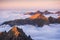 Mountains with Inversion at Sunset