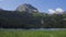 Mountains and lake side view aerial