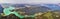 Mountains and Lakes - Panoramic view of the Alpine Glacial Lakes Mondsee and Attersee