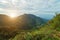 Mountains Landscape cloud forest. Worlds End in Horton Plains National Park Sri Lanka