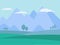 Mountains landscape flat vector illustration