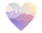 Mountains landscape illustration isolated on heart