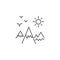 Mountains Landscape Related Vector Line Icon.