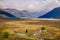 Mountains landscape view at Arthur`s pass, New Zealand