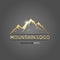 Mountains logo golden. vector illustration. flat image of mountains. vector logo