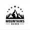 Mountains logo vector illustration. Outdoor adventure expedition, mountains silhouette shirt