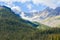 Mountains maligne lake glacier view banff national park west canada british columbia