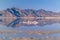 Mountains mirrored in the Bonneville Salt Flats