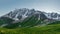 Mountains. Mountain landscape at dawn. Scenic rocky mountains with snowy summit