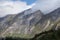 Mountains near Ã…ndalsnes in Norway, rocky hills and beautiful sky with rainbow