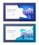 Mountains at Night and Morning Website Landing Page Set, Beautiful Highland Landscape, Tranquil Scenery Hill Peak