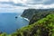 Mountains and ocean on northern Atlantic coast near Boaventura, Madeira