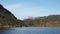 Mountains from Osterfjord near Bergen in Norway in Autumn