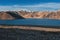 Mountains and Pangong tso Lake. in Ladakh, North India.