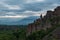 Mountains panorama of Belogradchik cliff rocks, nature gem landmark