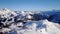 Mountains panorama of the top of Nassfeld ski area in Austria