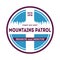 Mountains patrol, search and rescue label