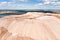 Mountains of products for the production of potash salt.Salt mountains near the city of Soligorsk.Production of fertilizer for the