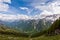 Mountains range landscape. Val Rio del Lago . Sella Nevea, Udine, Italy.