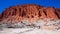 Mountains of red sandstone in Ischigualasto Park