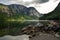 Mountains reflecting in the lake in the morning, Norway, Scandinavia, Europe