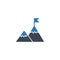 Mountains related vector glyph icon.