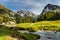 The mountains Saentis and Wildhuser Schafberg, Toggenburg, Switzerland