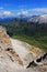 Mountains scenery with lift in Gruppo Sella monuments, nature in Dolomiti, UNESCO mountains Italy, Europe