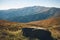 Mountains scenery shot with green vegetation and clear blue skies