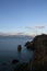 Mountains and sea view in Antalya with snow covered mountains