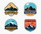 Mountains set labels. Mountaineering, climbing, hiking vector illustration