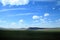 The mountains between the sky and steppe
