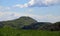 mountains with the small ossuary of Mount Cimone in Italy