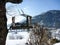 Mountains snow austria and birdhouse in the tree