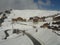 Mountains, snow and sun in Plagne, France - Front view
