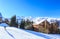 Mountains with snow in winter. Meribel Ski Resort