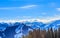 Mountains with snow in winter. Ski resort Brixen im Thalef