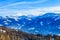 Mountains with snow in winter. Ski resort Brixen im Thalef