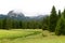 Mountains and spruces near Black Lake in Montenegro