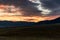 Mountains steppe tree clouds sunset