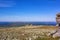 Mountains and stone outcrops of the Northern Urals. Spectacular mountain landscape. Beautiful view of the postcard. Blue