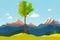 Mountains, summer, nature. landscape Vector drawing.