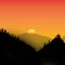 Mountains at sunset: simplicity in nature and design