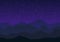 Mountains under starry sky vector