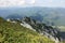 Mountains and valley seen from the crest