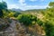 Mountains and valleys landscape in the Amud Stream Nature Reserve