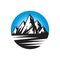 Mountains - vector logo concept illustration. Outdoor adventure creative emblem sign. Graphic design elements